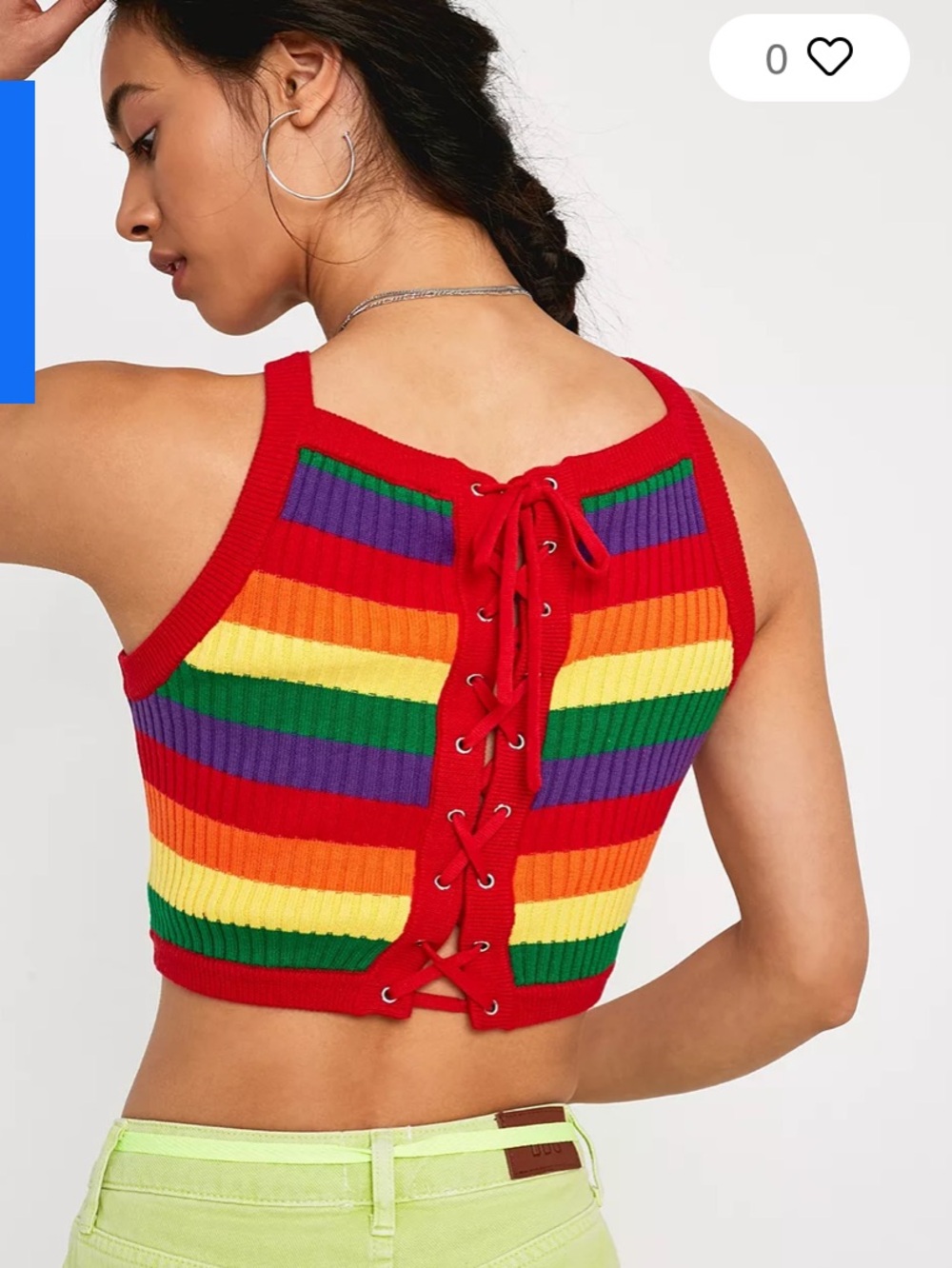 Lazy Oaf Knit Rainbow Crop Top